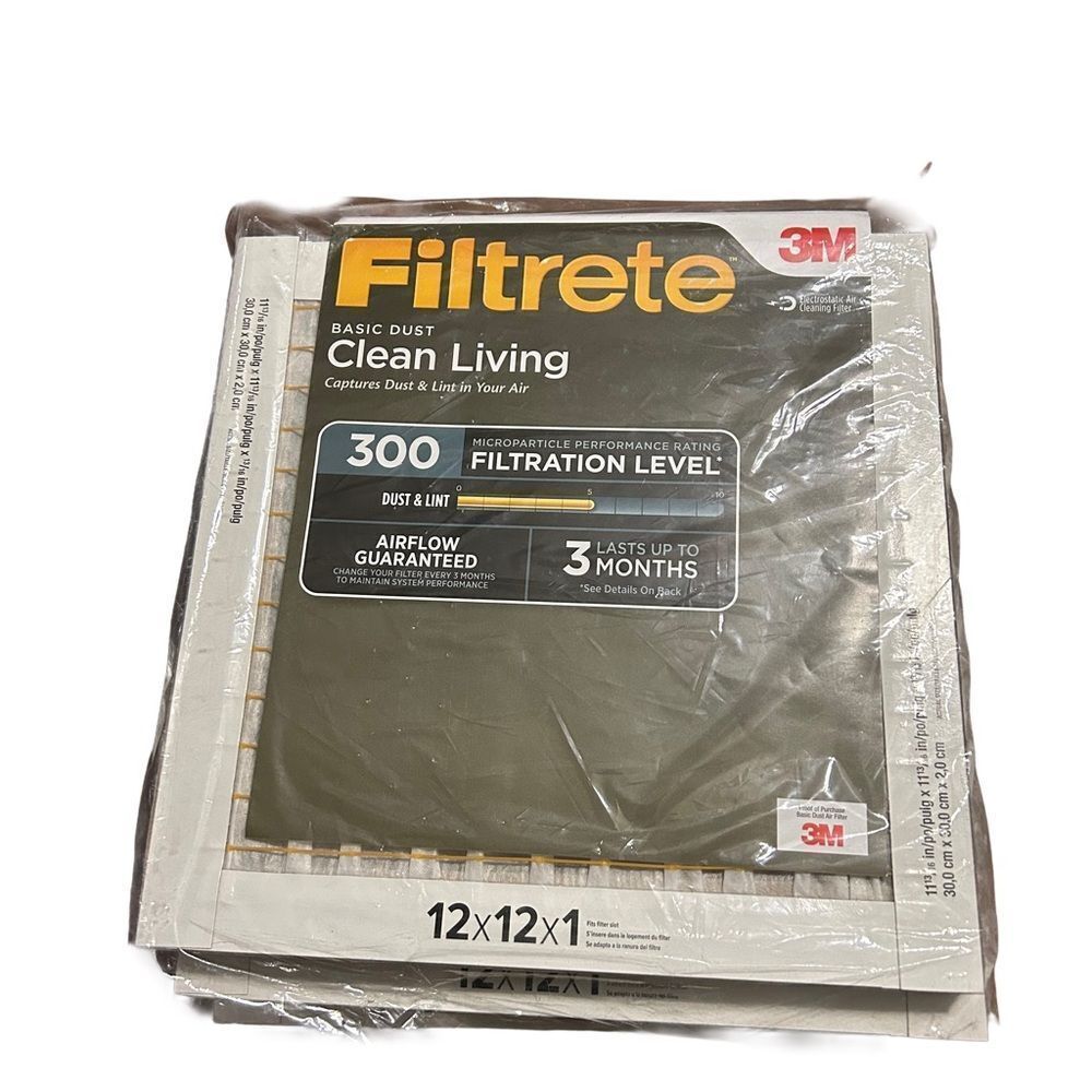 Filtrete 12x12x1 Air Filter Basic Dust Clean Living 6 Pack New